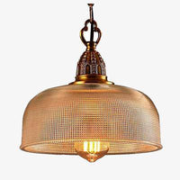 Suspension antique rustique dorée à LED American Industriel