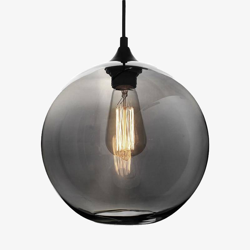 Suspension boule en verre coloré ou fumé Blubble