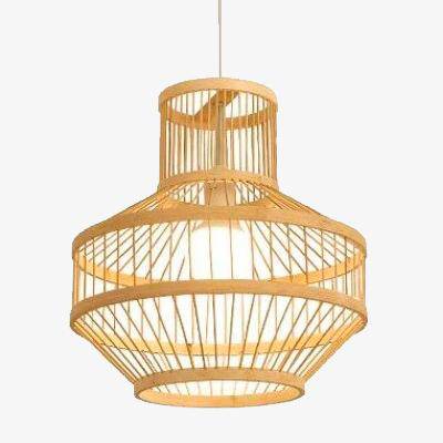 Suspension cage en bambou Geometric C - vue 2 sur 5