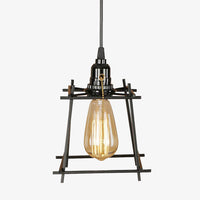 Suspension cage en métal vintage à LED Plitz