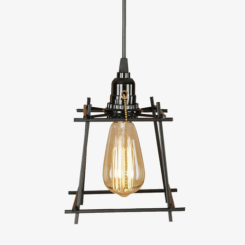 Suspension cage en métal vintage à LED Plitz