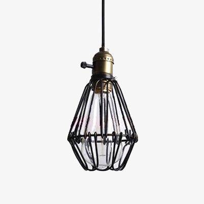 Suspension cage style vintage retro Socket - vue 2 sur 6
