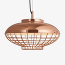 Suspension chromé style cuivre en cage Vintage