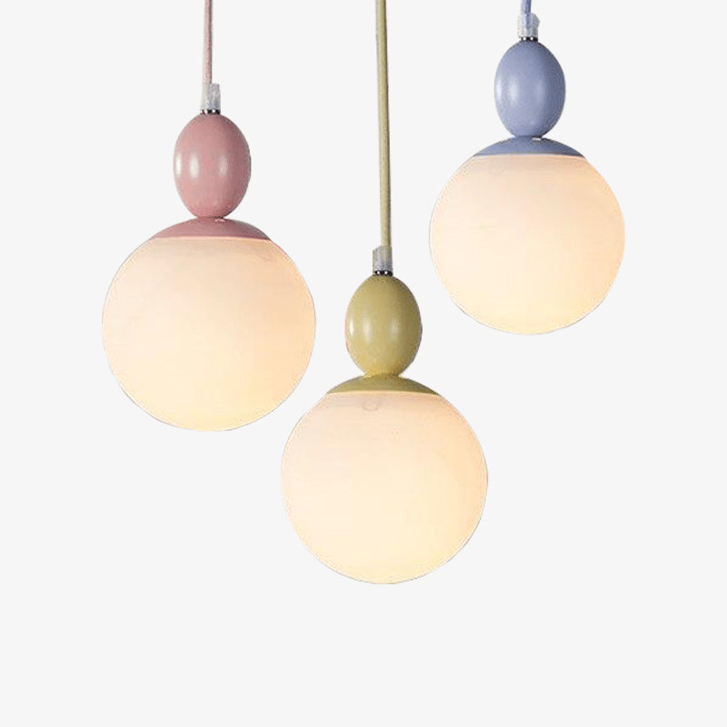 Suspension colorée avec oiseau perché Macaroon - vue 7 sur 6