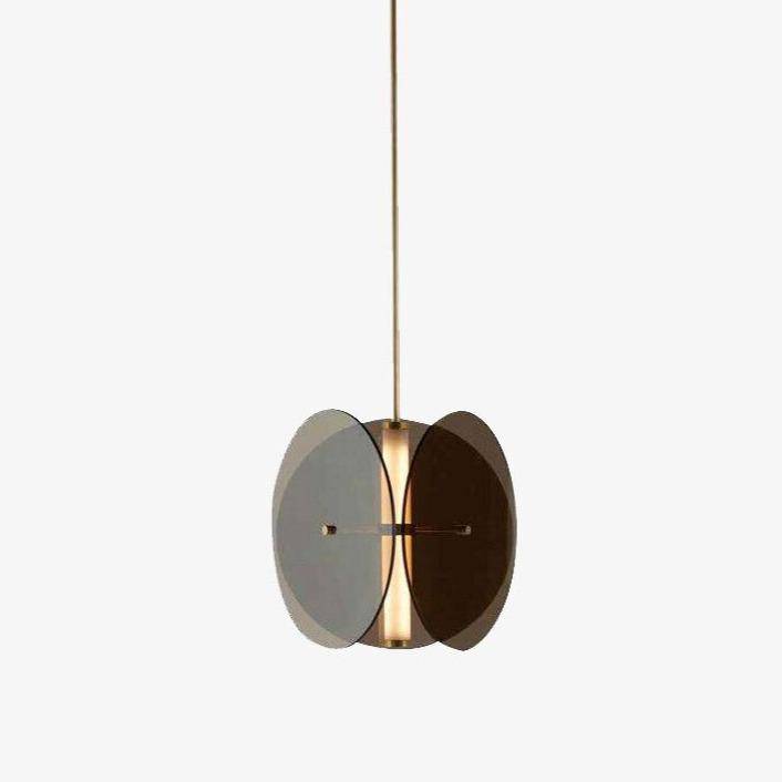 Suspension design à LED avec disques en verre fumé - vue 8 sur 8