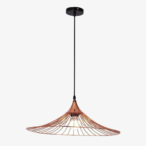 Suspension design à LED chapeau de paille coloré