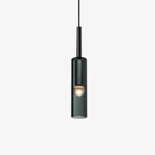 Suspension design à LED cylindrique en verre cristal Fly