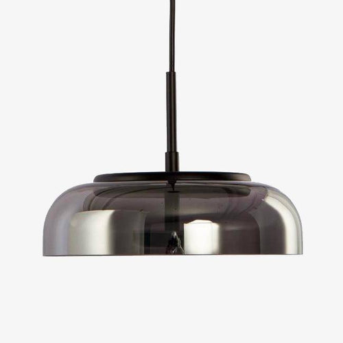 Suspension design à LED en verre arrondi Steel