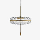 Suspension design à LED en verre avec cercle doré