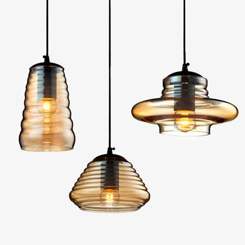 Suspension design arrondie en verre Screw