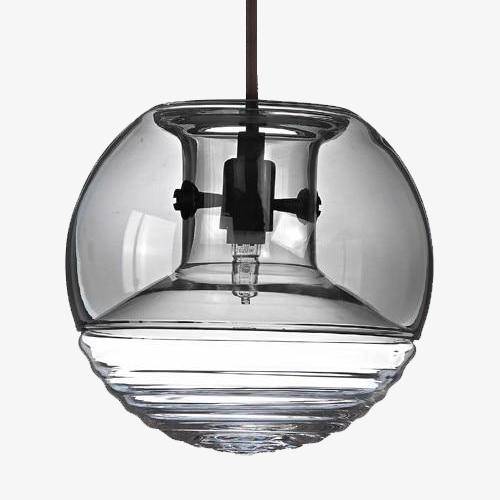 Suspension design boule en verre fumé Flask