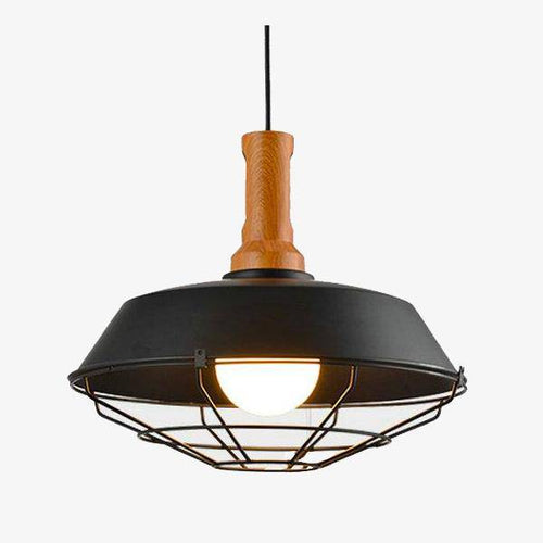 Suspension design en bois, métal et cage (plusieurs couleurs)