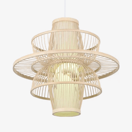 Suspension design en cage en bambou Farmhouse