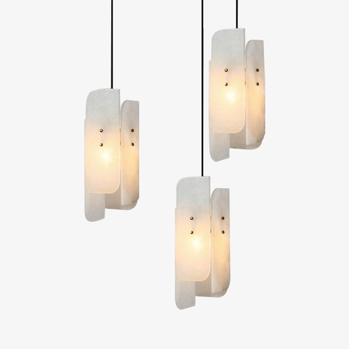 Suspension design en marbre blanc LED style Luxury - vue 2 sur 7