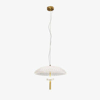 Suspension design en verre ovale ouverte à LED style chinois Lomye