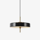 Suspension design LED arrondie en métal coloré style industriel