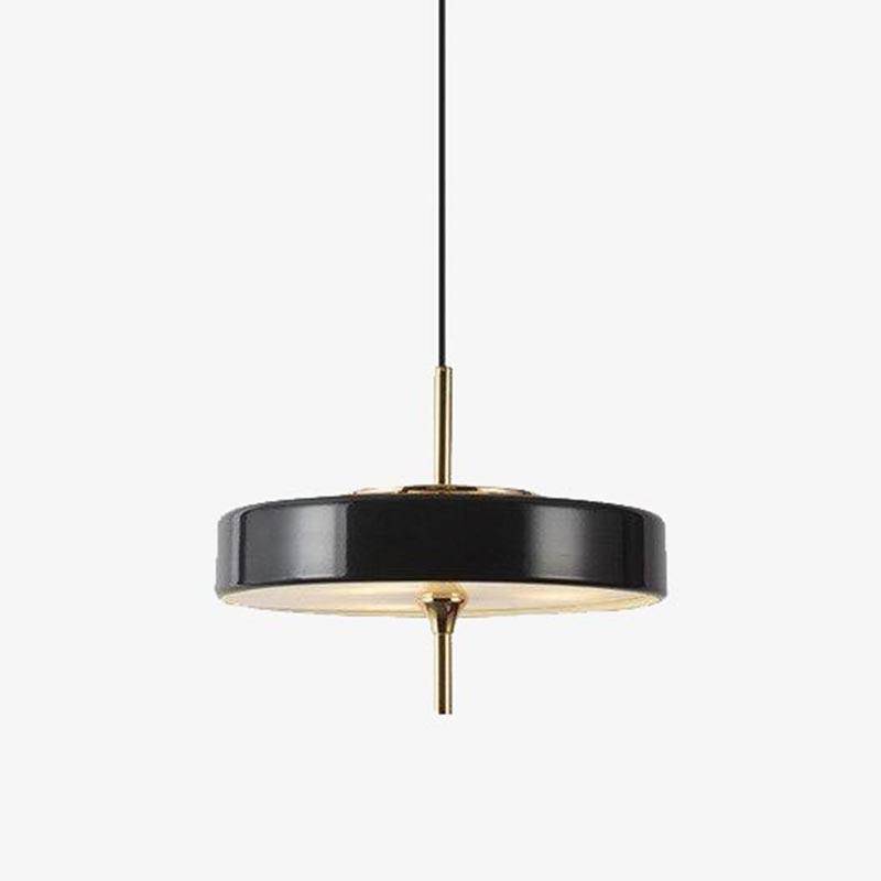 Suspension design LED arrondie en métal coloré style industriel - vue 2 sur 7