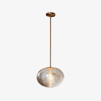 Suspension design LED avec abat-jour arrondi en verre Cafe