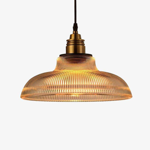 Suspension design LED avec abat-jour arrondi style rétro Tequio