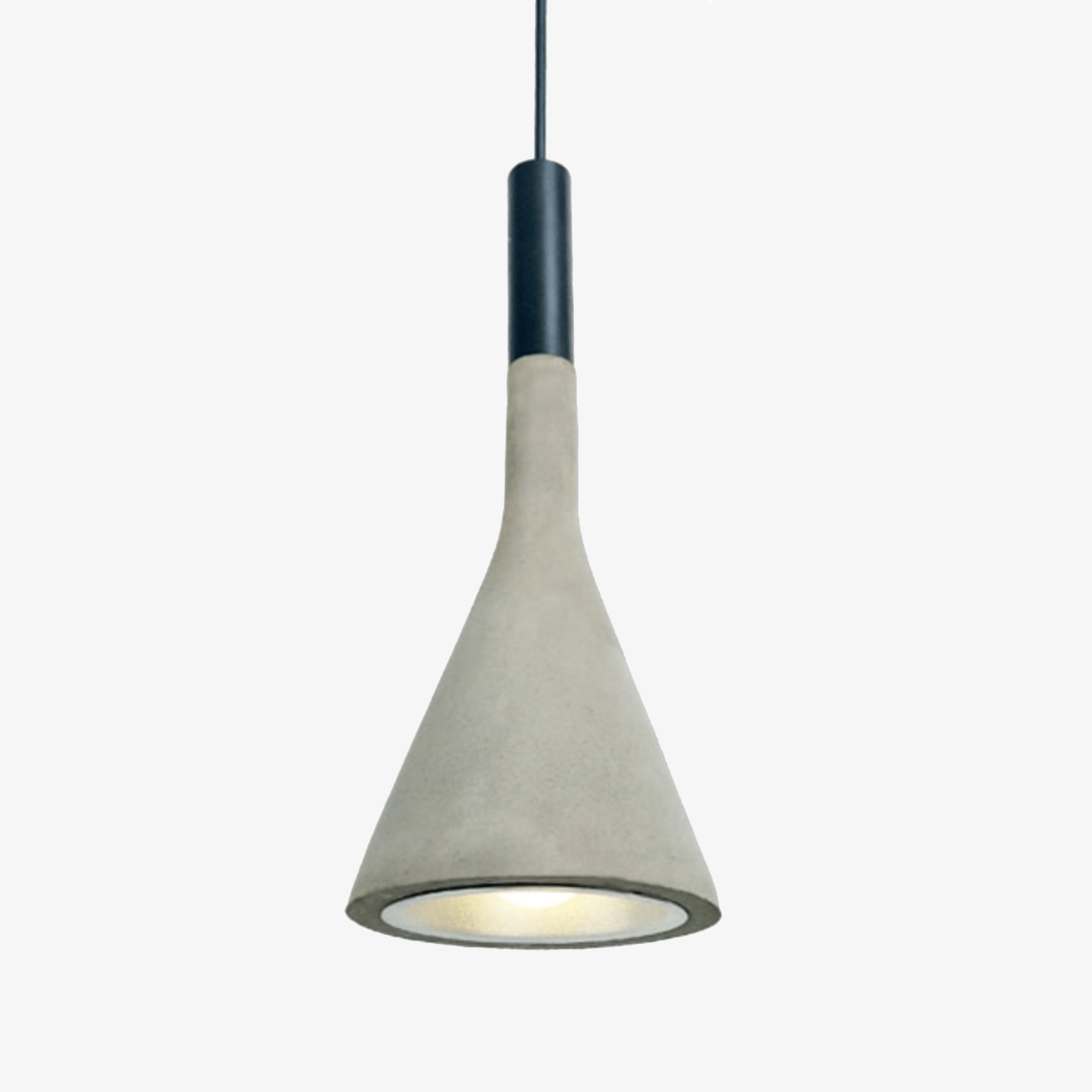 Suspension design LED avec abat-jour conique en ciment - vue 2 sur 9