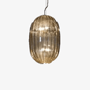 Suspension design LED avec abat-jour en verre coloré