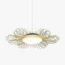 Suspension design LED avec abat-jour et anneaux métal Luxury