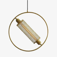 Suspension design LED avec anneau en métal doré
