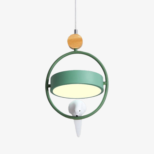 Suspension design LED avec petit oiseau suspendu Bessie