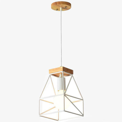 Suspension design LED cage blanche en métal