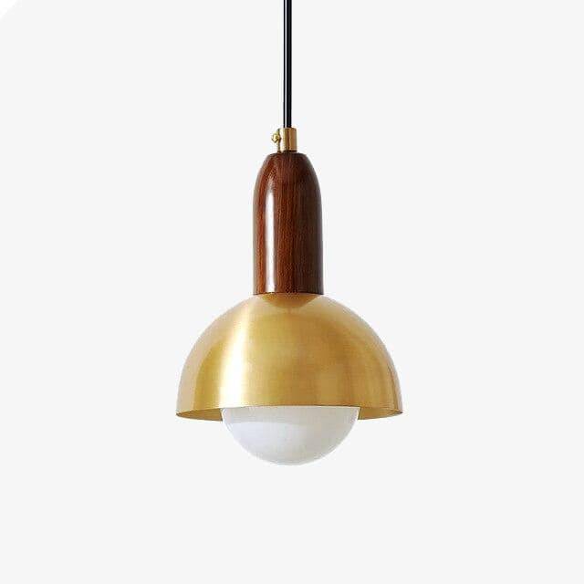 Suspension design LED dorée avec abat-jour arrondi Art - vue 2 sur 4