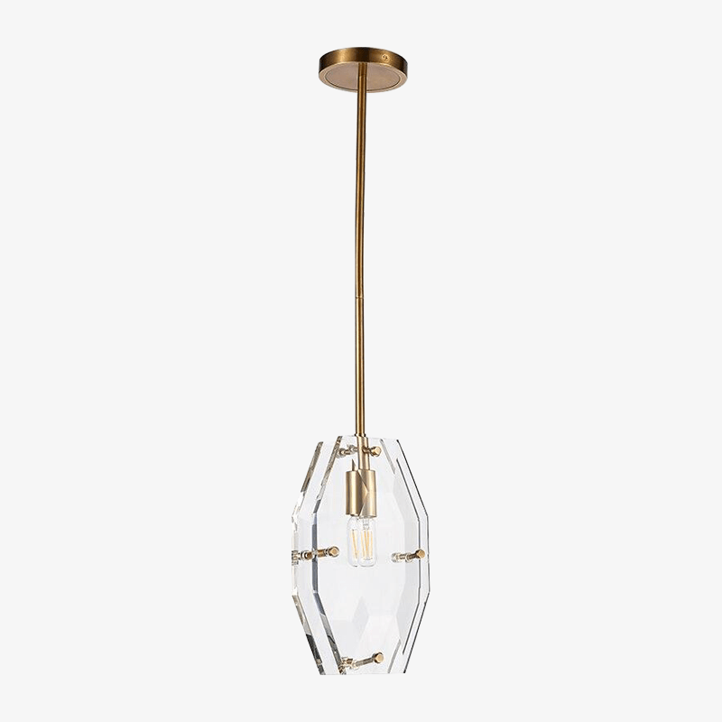 Suspension design LED dorée et plaque verre Luxury - vue 2 sur 4