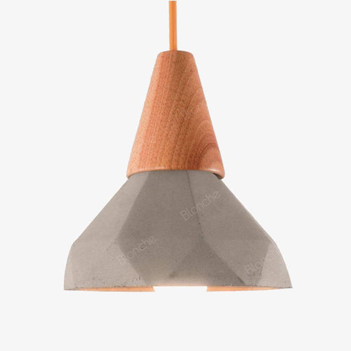 Suspension design LED en ciment et bois style Loft Decor