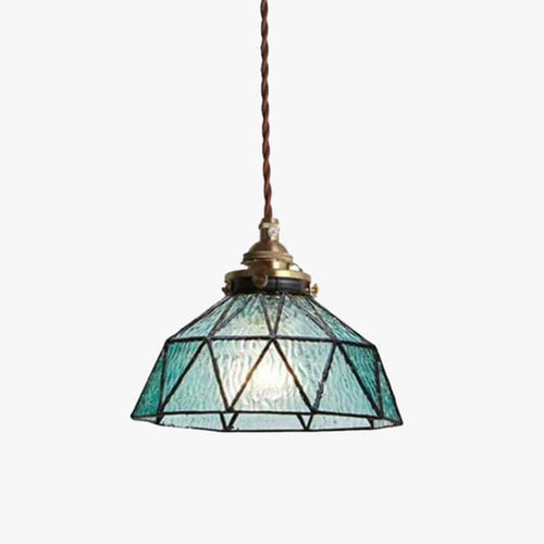 Vintage style coloured glass LED pendant light - vue 2 sur 6