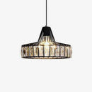 Suspension design LED en verre crystal avec formes géométriques style Hang