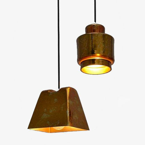 Suspension design LED style cuivre (plusieurs formes)