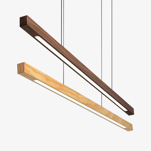 Suspension design moderne LED en bois allongé Hang