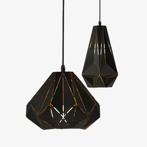 Suspension design rétro en métal noir Loft - vue 2 sur 13