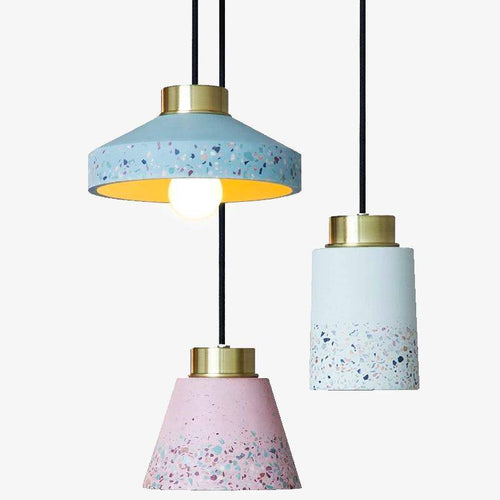 Vintage industrial coloured cement pendant light - vue 2 sur 24