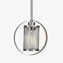 Suspension industrielle LED avec cage et cercle métal Tea