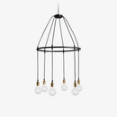 Suspension industrielle LED avec plusieurs ampoules rétro