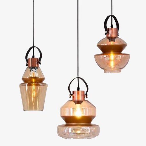 Suspension LED design formes en verre industriel