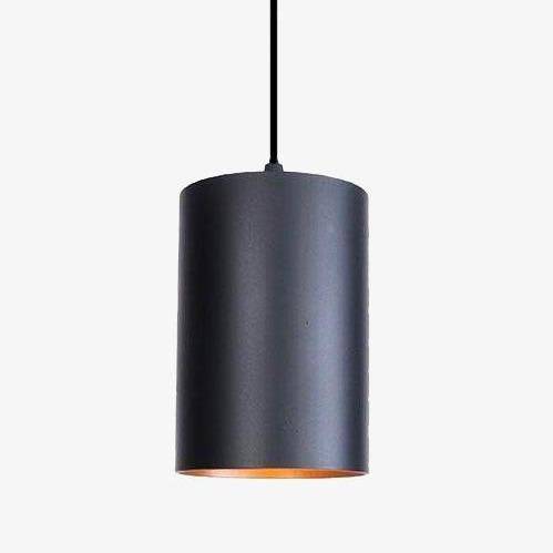 Suspension LED en forme de cylindre noir Vintage