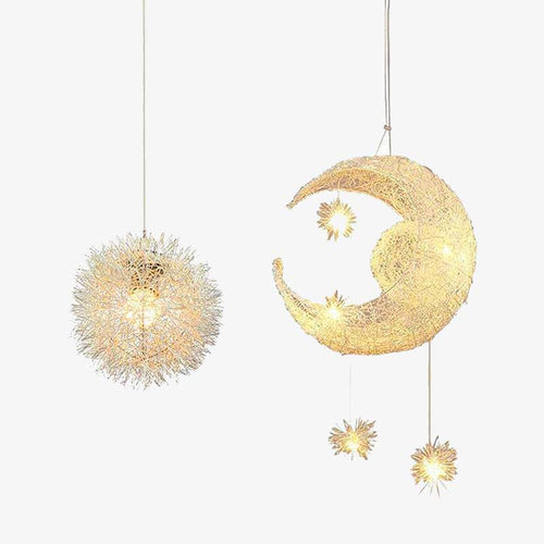 Suspension LED étoile et lune Moon