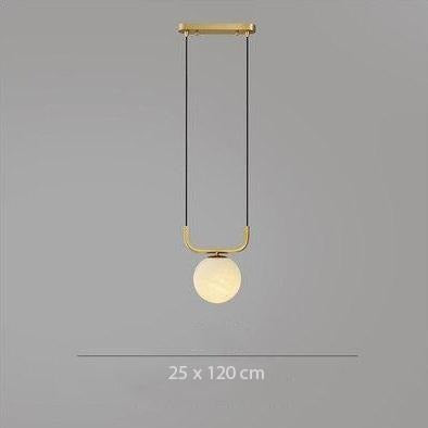 Suspension moderne avec globe en verre et tuyau doré Katneep - vue 7 sur 7
