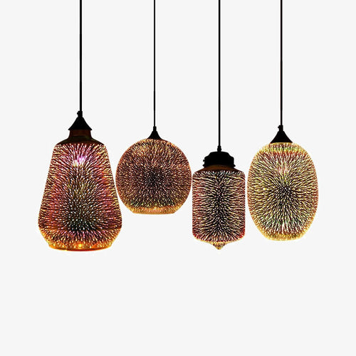 Suspension moderne en verre multicolore 3D Kaili - vue 2 sur 17