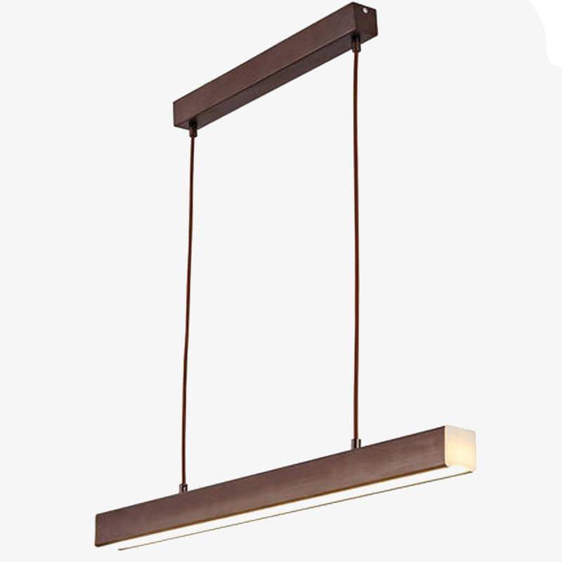 Suspension moderne LED allongé imitation bois - vue 2 sur 9