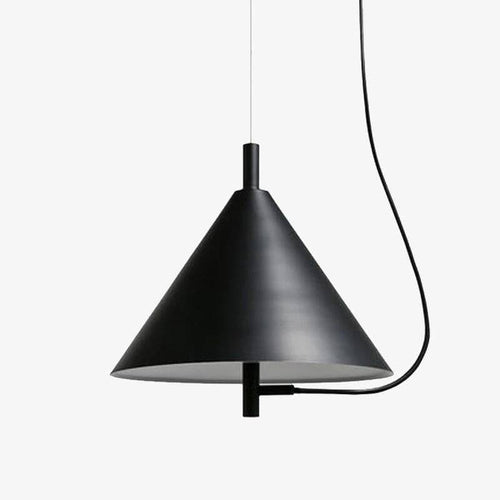 Suspension moderne LED avec abat-jour conique métal noir