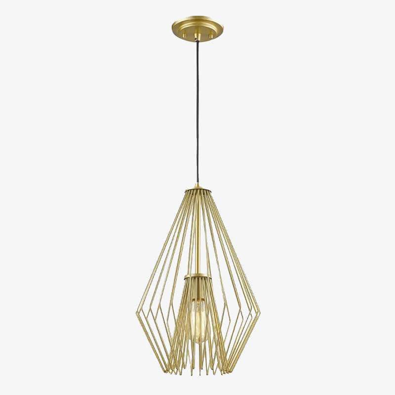 Suspension moderne LED en cage métal design doré - vue 4 sur 4