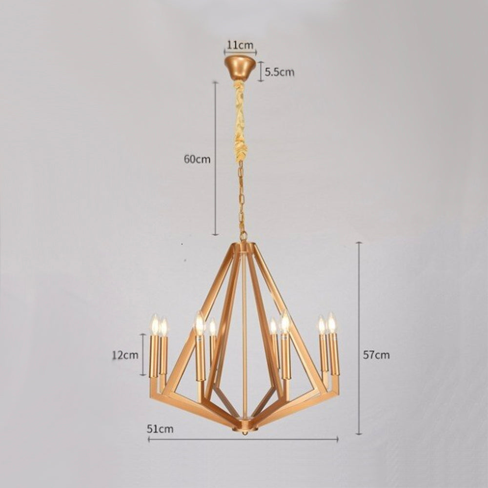 Suspension moderne LED en forme de diamant en métal Strassy - vue 6 sur 6