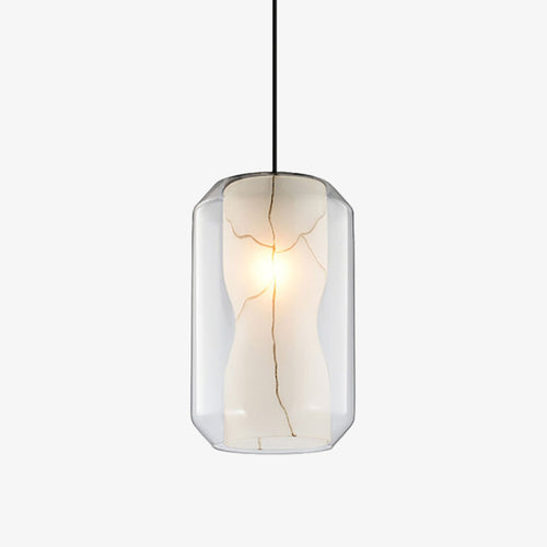 Suspension moderne LED marbre dans un prisme en verre Libe